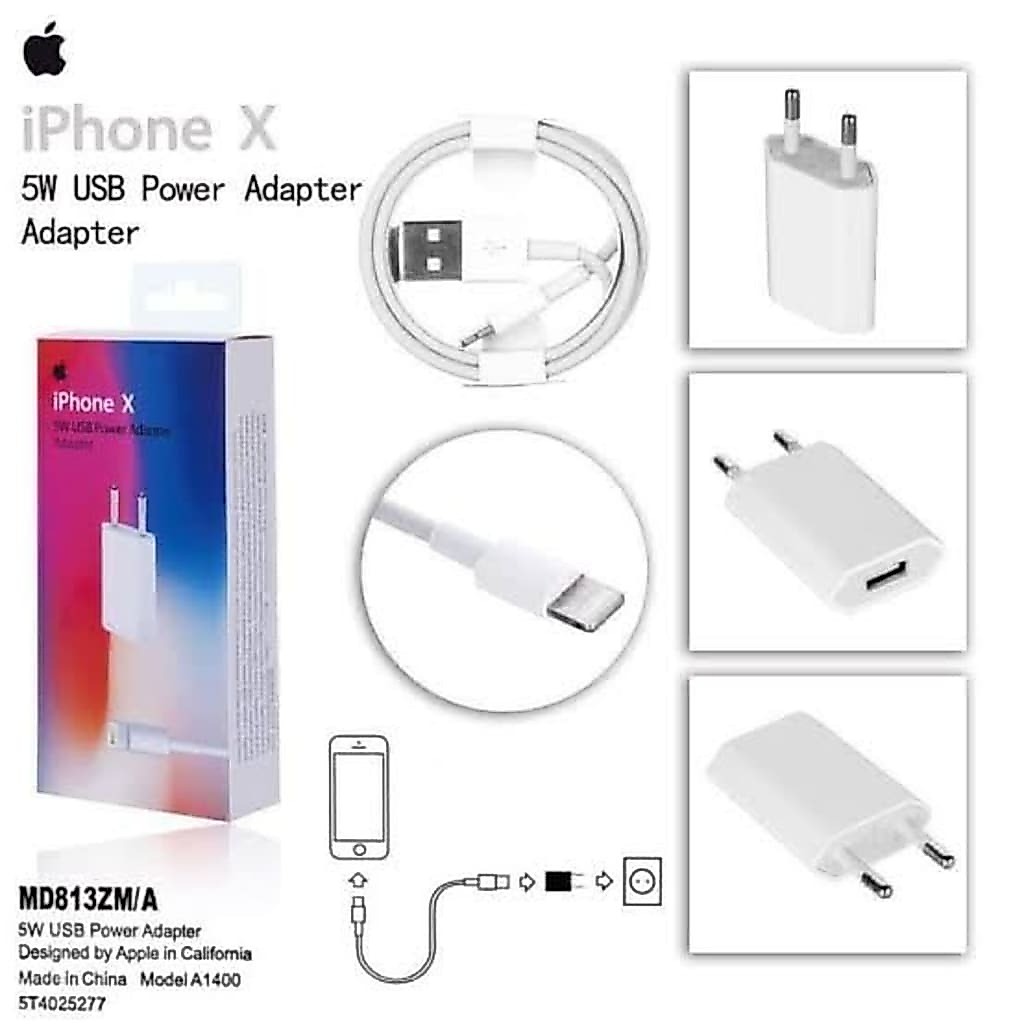 CHARGER IPHONE X / CHARGER + KABEL IPHONE 5W