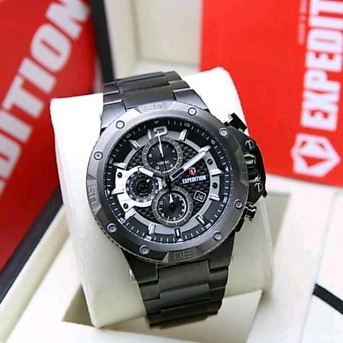 EXPEDITION E6751 E 6751 SILVER BLACK JAM TANGAN PRIA ORIGINAL