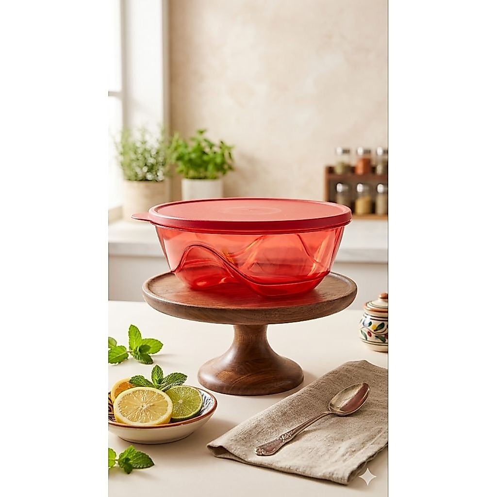 Tupperware 3S Bowl – Merah 1 L, wadah saji tupperware, new @S