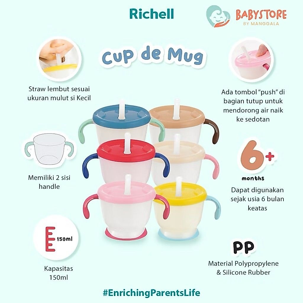 Richell-Cup de straw training mug