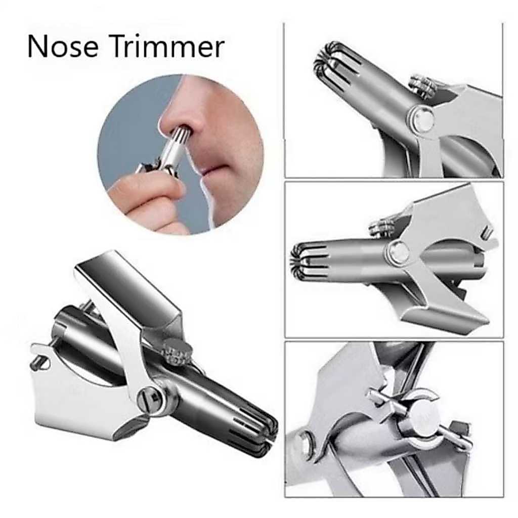 Alat Cukur Bulu Hidung Manual Stainless Steel - Pencukur Bulu Hidung Putar Mekanik, Aman & Higienis 