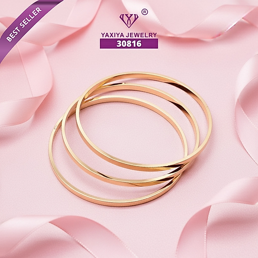 Yaxiya Gelang Keroncong Set 3  Perhiasan Imitasi Aksesoris Trendy 442