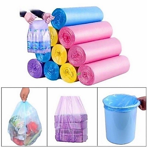 Plastik Sampah Roll Gulung Dengan Tali 45x50cm Isi 15 Lembar - Random — 9