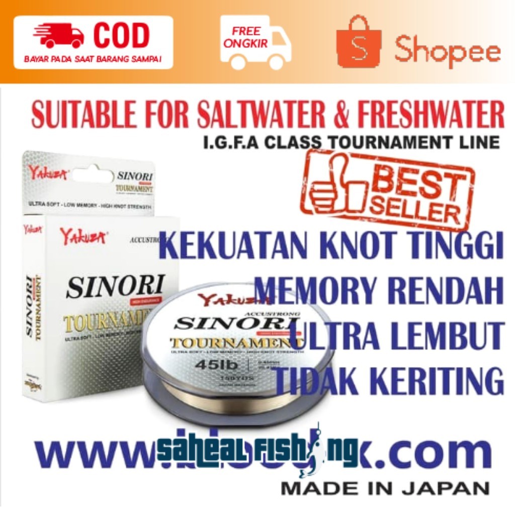 SENAR PANCING YAKUZA SINORI 150YDS - Senar Pancing Mudah Tenggelam