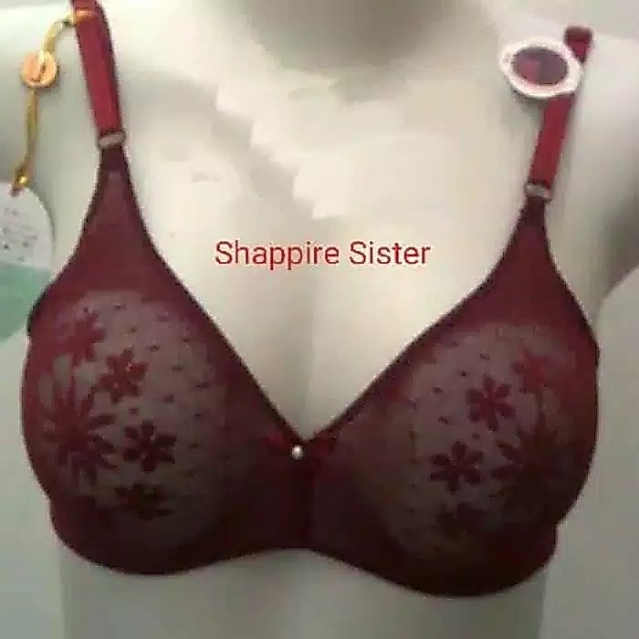 New Promo Style SHAPPIRE Bra SISTER Balon - Sister Bra Transparan Original - Merah, 34A