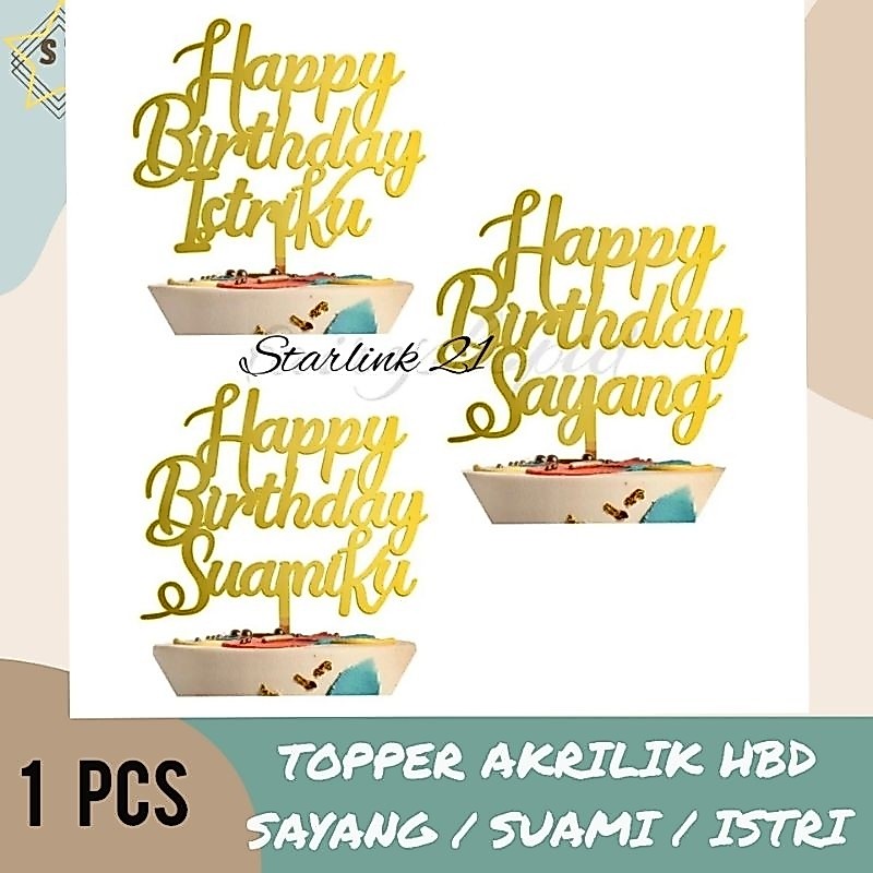 TOPPER KUE ULTAH PACAR/ SUAMI/ ISTRI | Topper Happy Birthday Sayang