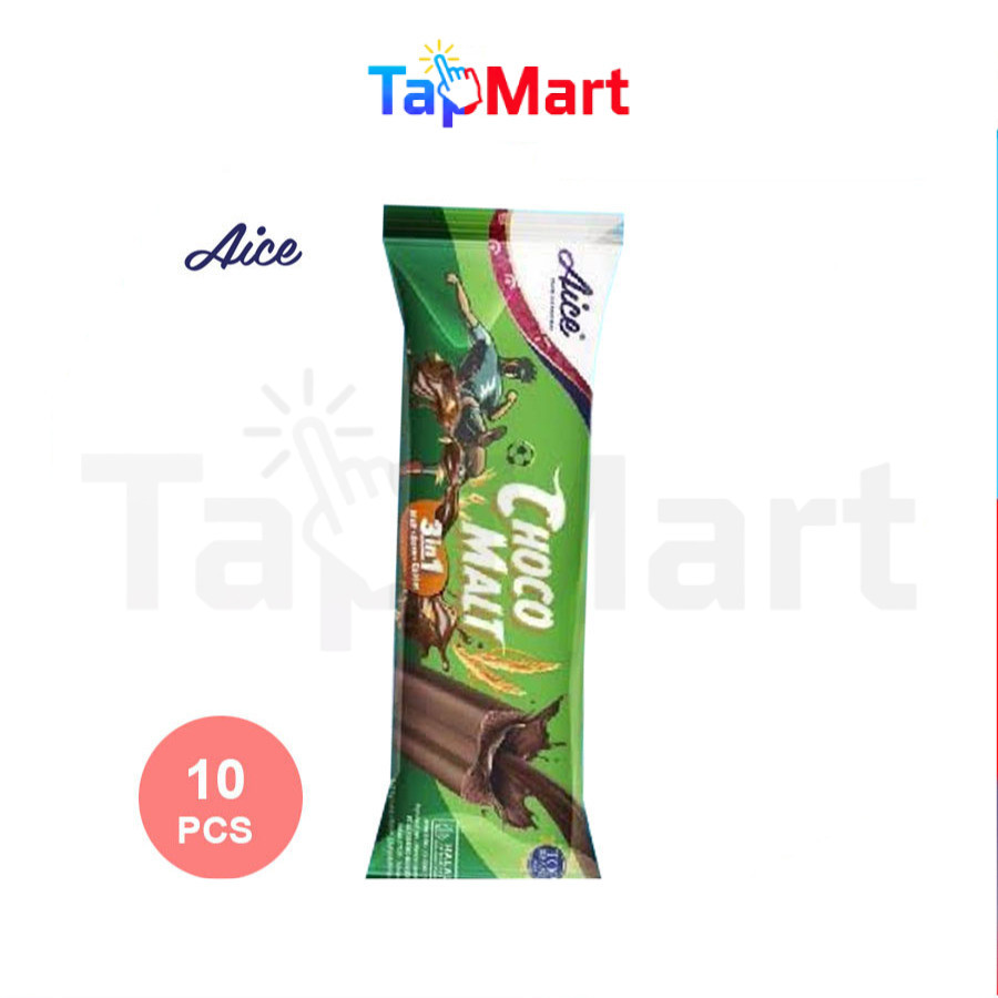 TapMart - AICE Ice Cream Chocomalt 3 in 1 Stick 49 ml x 10 pcs Es Krim Coklat Stik