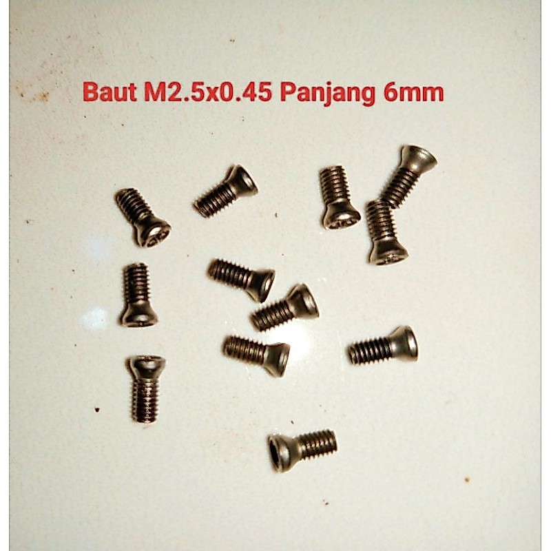 Baut insert M2.5 & M3 Panjang 6mm