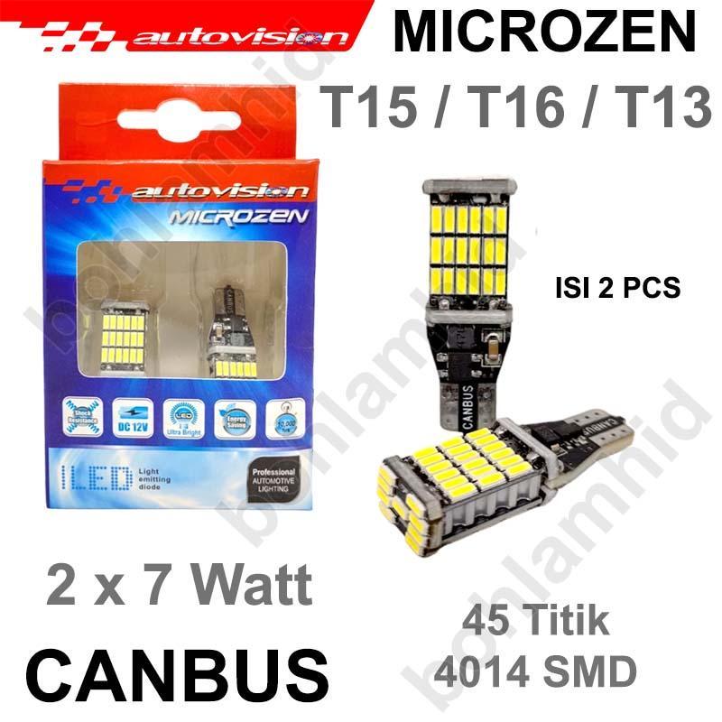 2pcs LED T15 T16 Autovision Microzen T13 Canbus LED Mundur & LED Senja Car Lampu Mundur