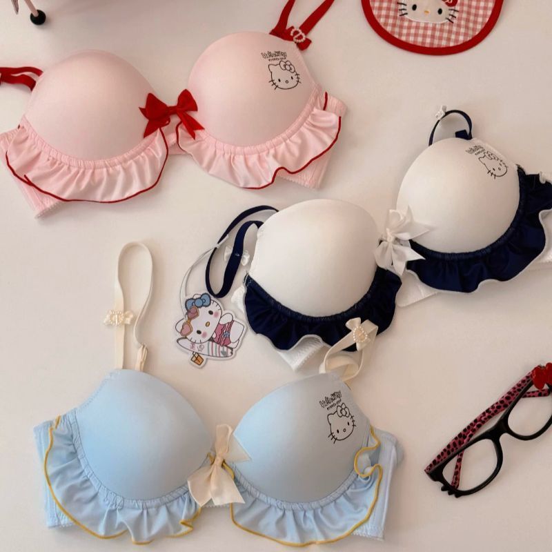 [Mystery of Love][COD]Set Bra Nirkabel Wanita Terbaru 2026 dengan Hiasan Renda Lolita