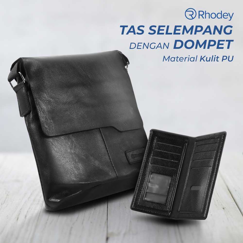 SORA Essentials Rhodey Tas Selempang Pria Messenger Bag PU Leather dengan Dompet - 9066