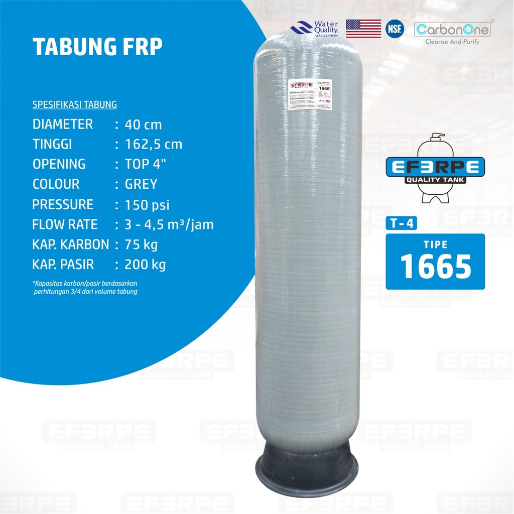 TABUNG FRP 1665 4" TOP OPENING (tabung saja )