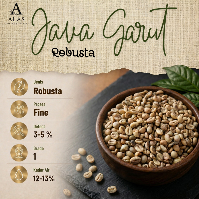 Robusta Garut Grade 1 Green Bean | Biji Kopi Mentah 1kg