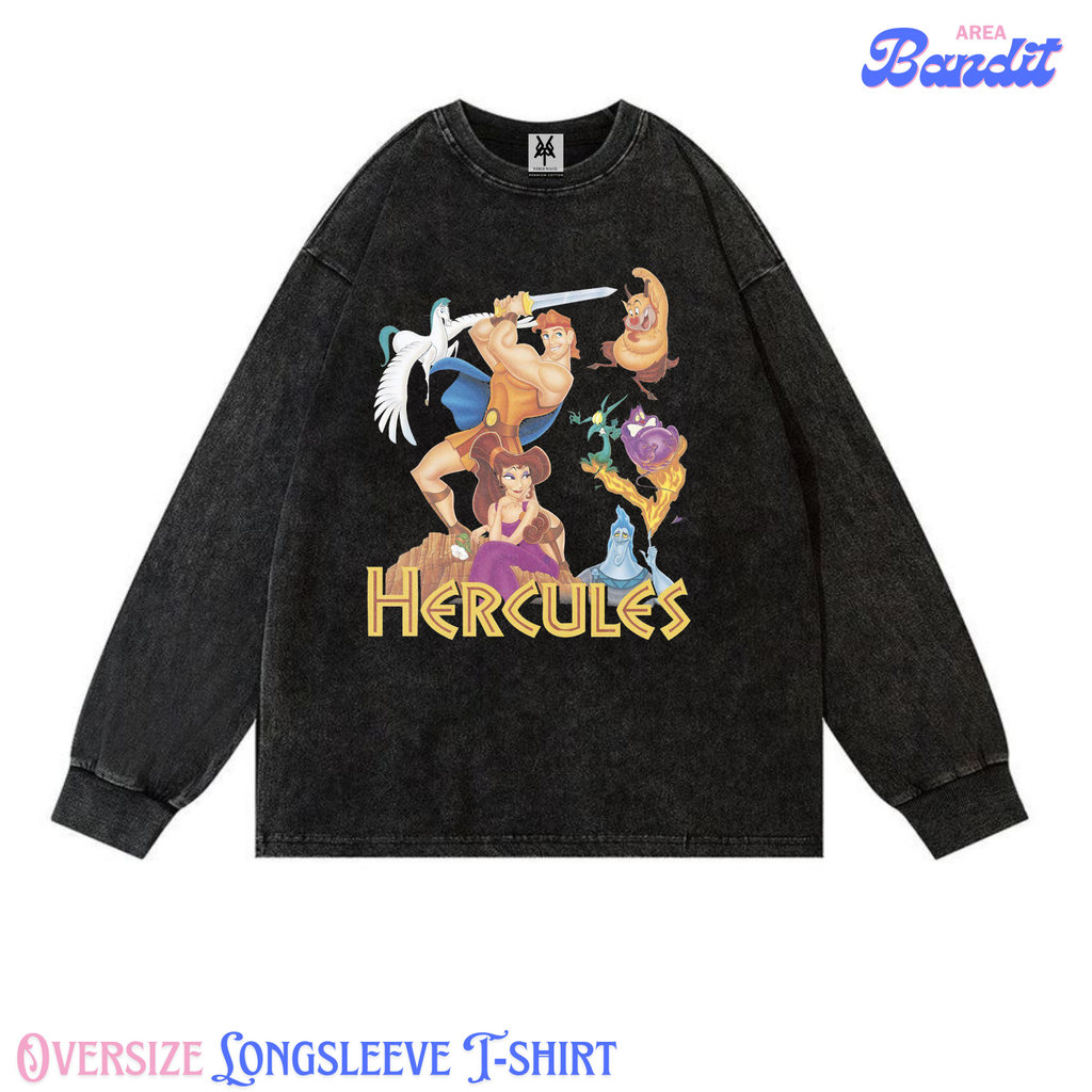 Bandit Area "disney hercules and friends" Oversize Longsleeve T-shirt Vintage tee