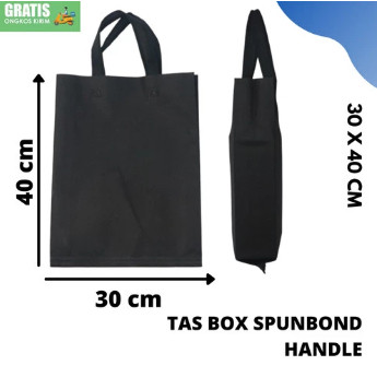 TAS SPUNBOND tali SABLON CUSTOM 30x40x8 Tas Goodie Bag custom / TAS SOUVENIR GOODIE BAG / Souvenir W