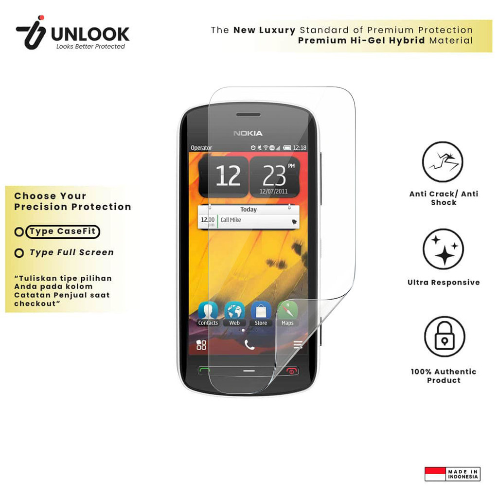 UNLOOK Hi-GEL Hybrid Screen Guard for Nokia 808 Pureview, 8110 4G, 8.3 5G, 8 V 5G UW, 8 Sirocco, 8, 