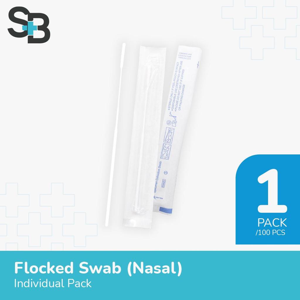 Nasal Swab Steril / Flocked Swab Nasofaring @100pcs