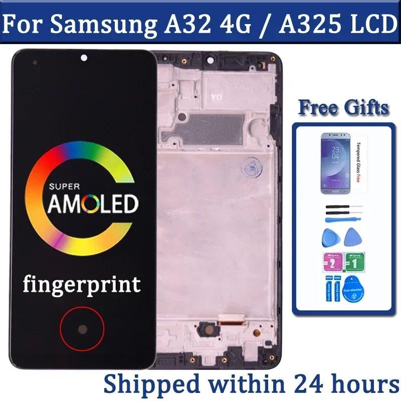 Super AMOLED For Samsung A32 4G LCD For Samsung A325 A325F SM-A325F/DS LCD splay Frame Tou gitizer S