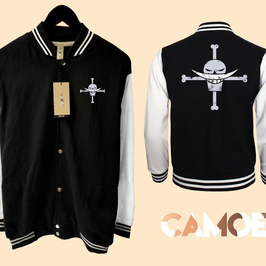 Jaket Baseball Varsity Anime One Piece Whitebeard Shirohige Pirate