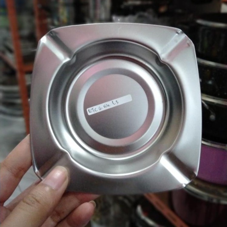 ASBAK CERUTU ROKOK STAINLESS STEEL MODEL KOTAK 4 JEPITAN ROKOK CERUTU