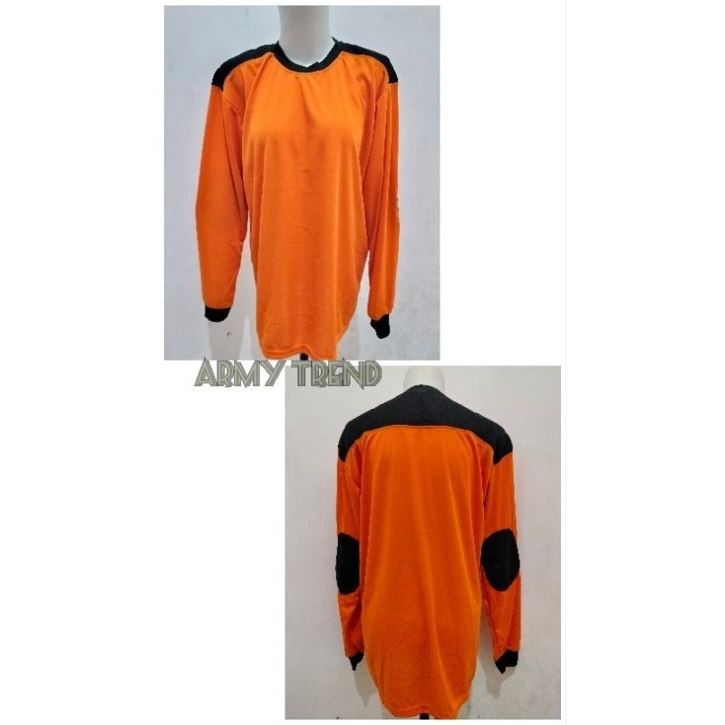 BAJU KAOS ORANGE KOMBINASI BUSA HITAM LAPANGAN LENGAN PANJANG / KAOS BPBD LENGAN PANJANG / KAOS