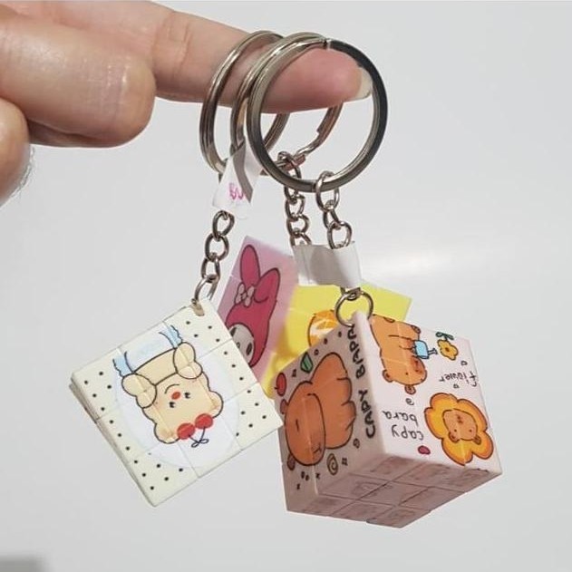 Gantungan Kunci Kubus Rubik Disney Lucu Kartun Mickey Mouse LinaBell Kuromi Gantungan Kunci Perhiasa