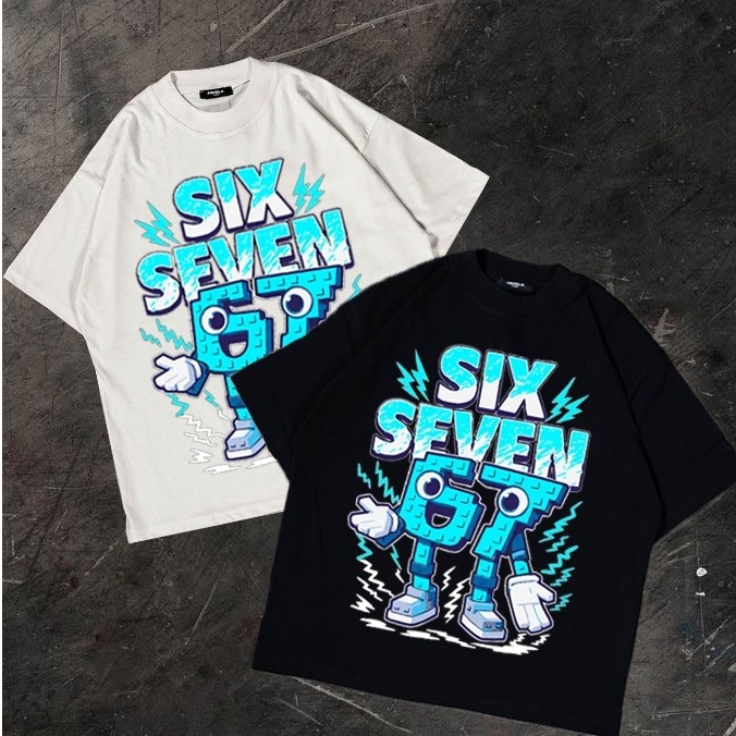 Baju Kaos Distro Anomali Anak Laki Laki Motif 67 Six Seven Anak Cowok Keren Umur 1 - 10 Tahun
