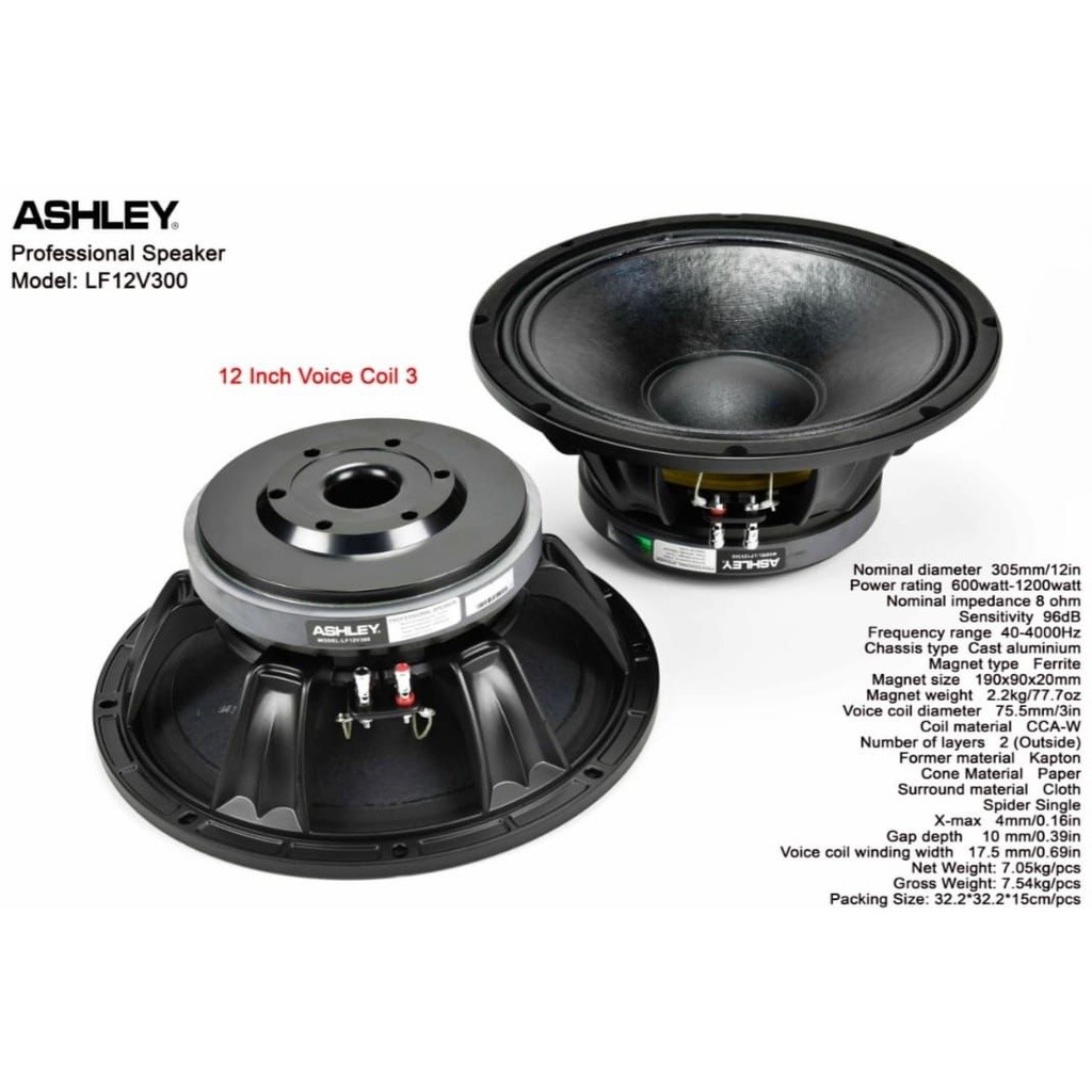 Speaker Ashley LF12V300 LF12 V300 LF 12V300 12inch ORIGINAL