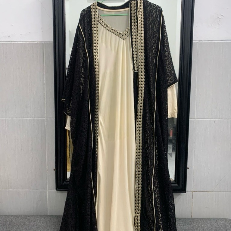 gamis outer dan inner terpisah brukat