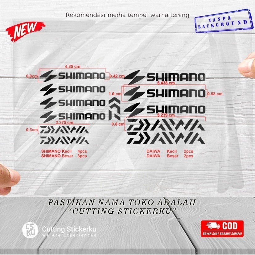 Cutting Stiker Joran Daiwa Shimano Variasi Motor Aksesoris Mobil Helm Keren Trending