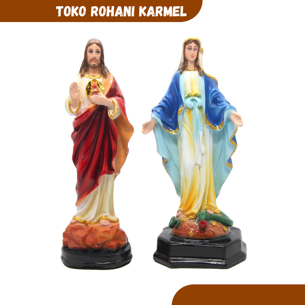GAJIAN SALE  SET PATUNG MARIA DAN YESUS 25 CM / SET PATUNG BUNDA MARIA DAN YESUS / SET DOA KATOLIK /