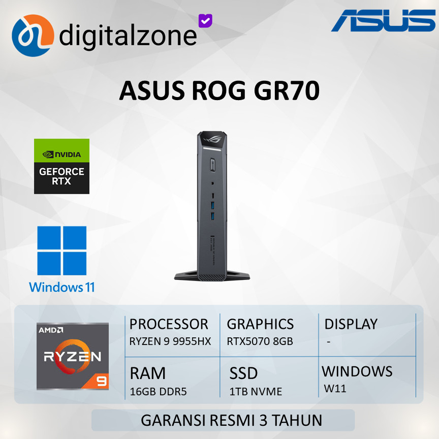 Asus ROG GR70 Mini Pc Ryzen 9 9955HX RTX 5070 8GB RAM 16GB 1TBSSD W11