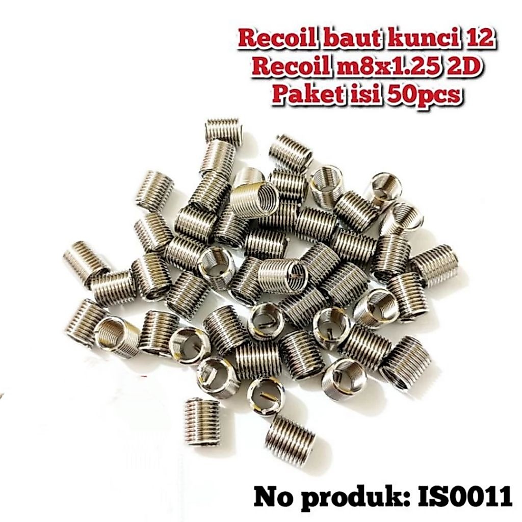 paket 50pcs recoil m8x1.25 2D recoil baut kunci 12 bukan recoil m6x1.0