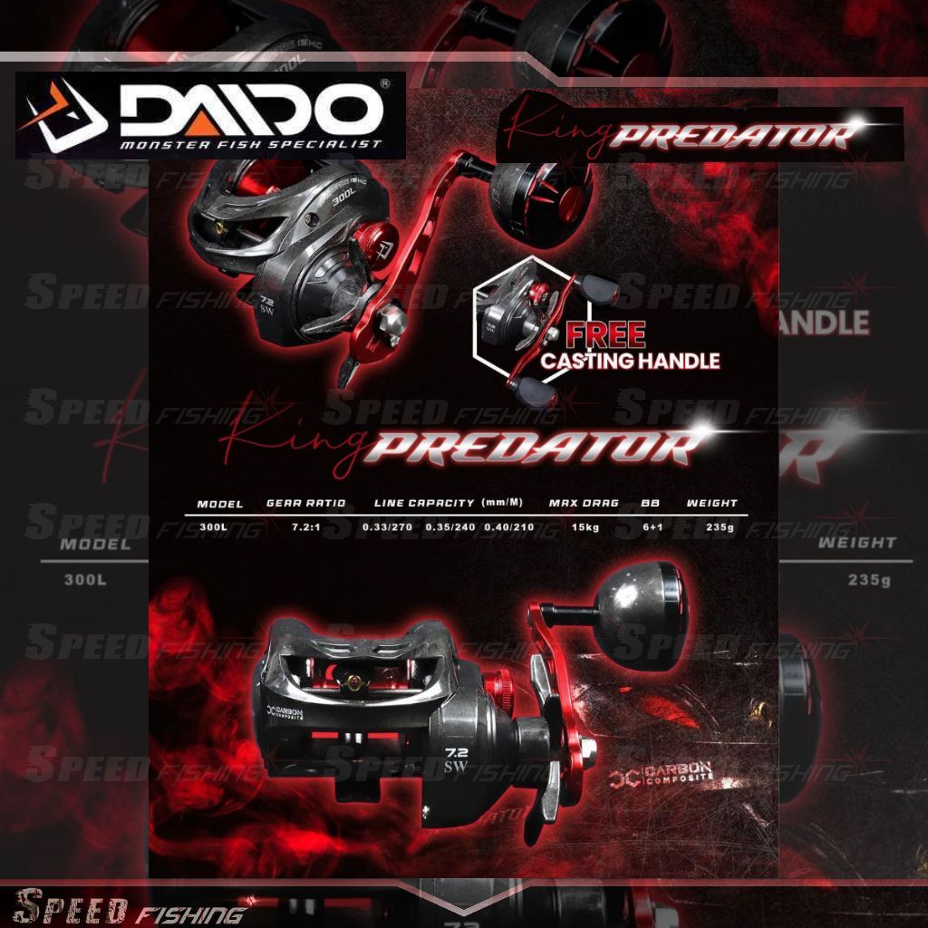 Reel Pancing Daido King Predator 300 Reel Baitcasting Saltwater