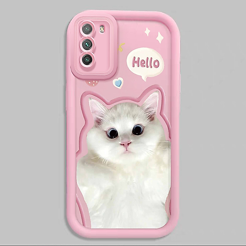 Casing Hp untuk POCO M3 Case Foto kucing yang sedang berbaring Kasing  silikon Cesing  Softcase mode