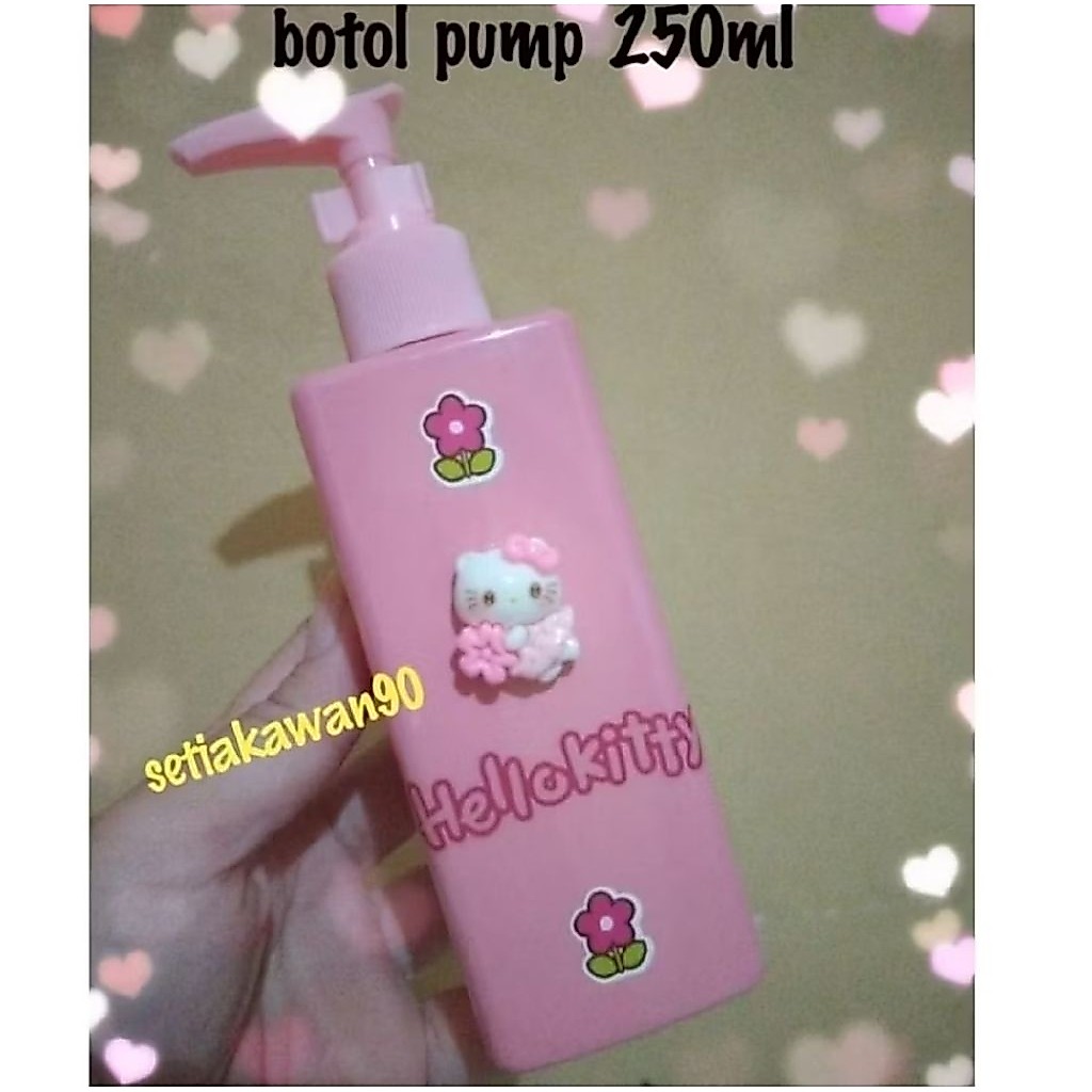 botol sabun cair kitty , botol pump sabun cair kitty