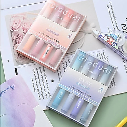 Highlighter Stabilo Set 4pcs Warna Pastel Aesthetic untuk Jurnal