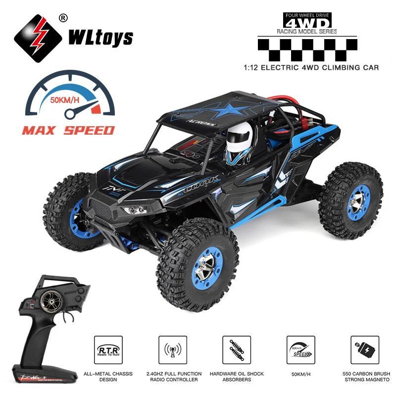Wltoys 12428-B 1/12 Mobil RC Listrik Brushed 2.4G 4WD Kecepatan Tinggi Remote Control Mobil Panjat T
