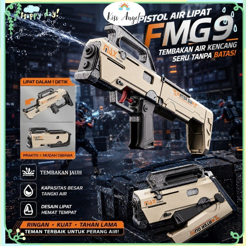 Mainan Anak Senapan Air/Pistol Air Lipat/Water Gun/FMG9/Series Mainan Outdoor Tentara Anak