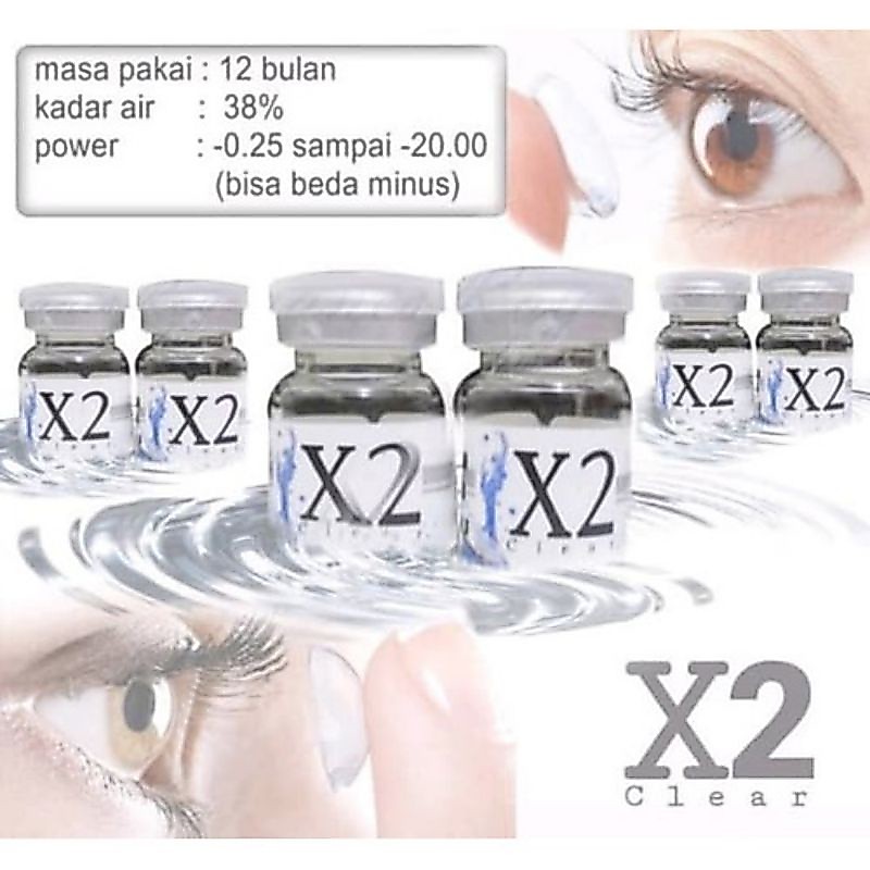 Softlens bening tahunan X2 Clear / softlens minus / soflens X2 clear tahunan / x2 clear bening tahun