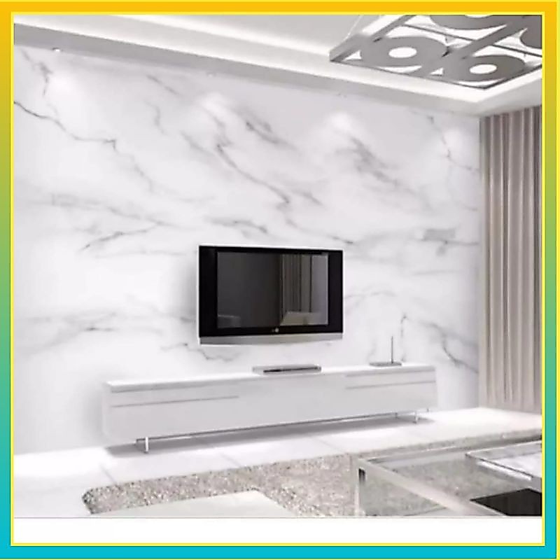 WALLSTIKER DINDING MOTIF MARMER PUTIH 60CM X 5M GLOSY
