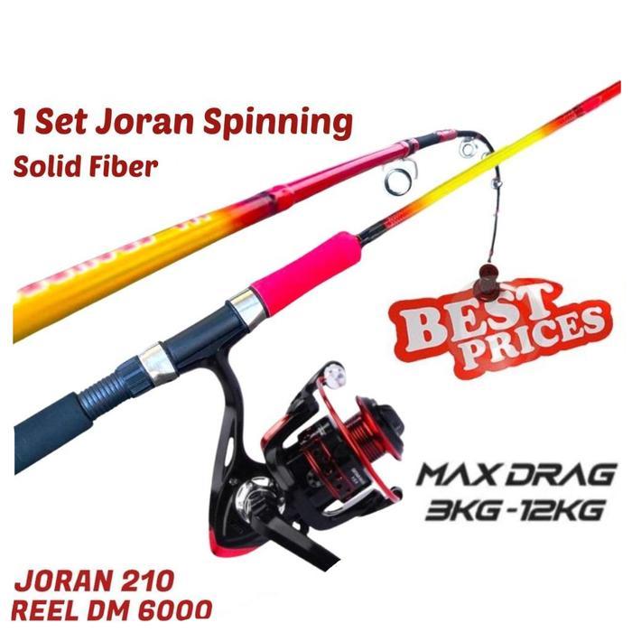 1 Set Paket Combo Joran Alat Pancing AQUAPRO Max Drag 16Kg 150-210 cm Lengkap Reel Pancing Spinning 