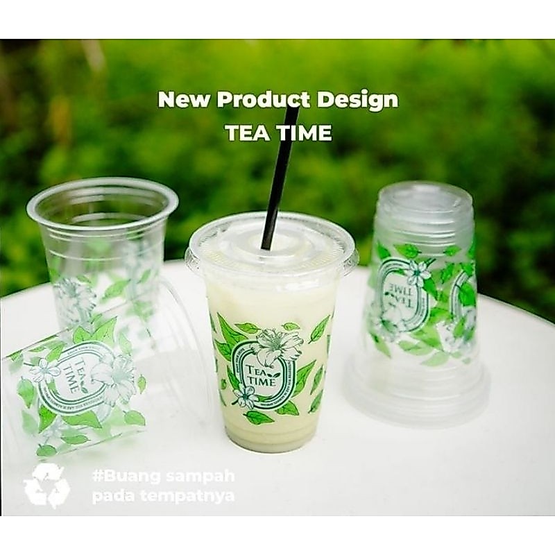 GELAS PLASTIK / GELAS PLASTIK BENING /GELAS MOTIF / GELAS BOBA / GELAS TEA / FU CUP 16 OZ EID MUBARA