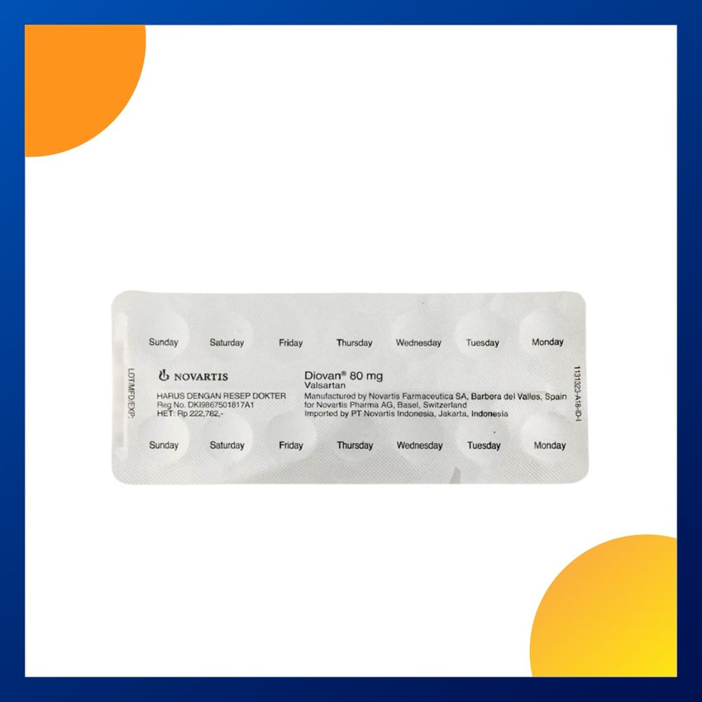 DIOVAN 80 MG 1 BLISTER @ 14 TABLET SALUT SELAPUT