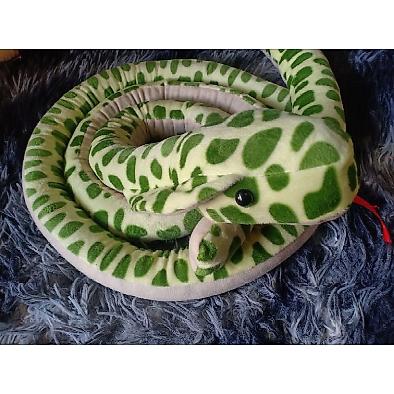Boneka Mainan Ular Warna Hijau Bahan Lembut