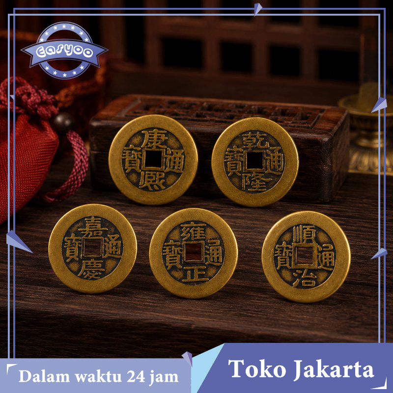 Koin Fengshui Kuningan 3set 15pcs Koin Kuno Cina Koin Keberuntungan Uang Logam Langka