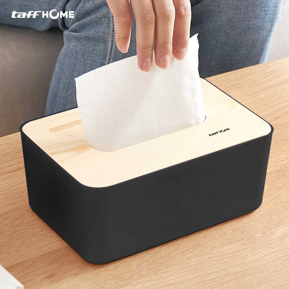 Kotak Tisu Kayu Tissue Box dengan Holder Smartphone - ZJ08
