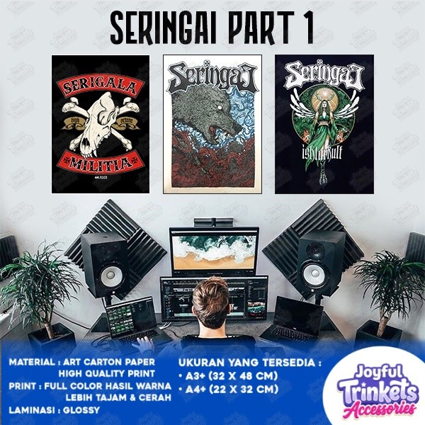 (Part 1) Poster Band SERINGAI - Poster Dinding Aesthetic - Poster Band Metal Rock A3 A4 - Dekorasi K