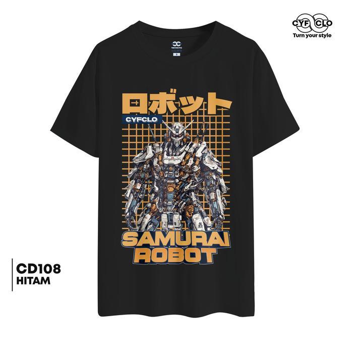 CYFCLO Baju Oblong  Kaos CD108 Samurai Robot Pria Wanita Katun Combed 24s Dewasa Surfing Sablon - CD
