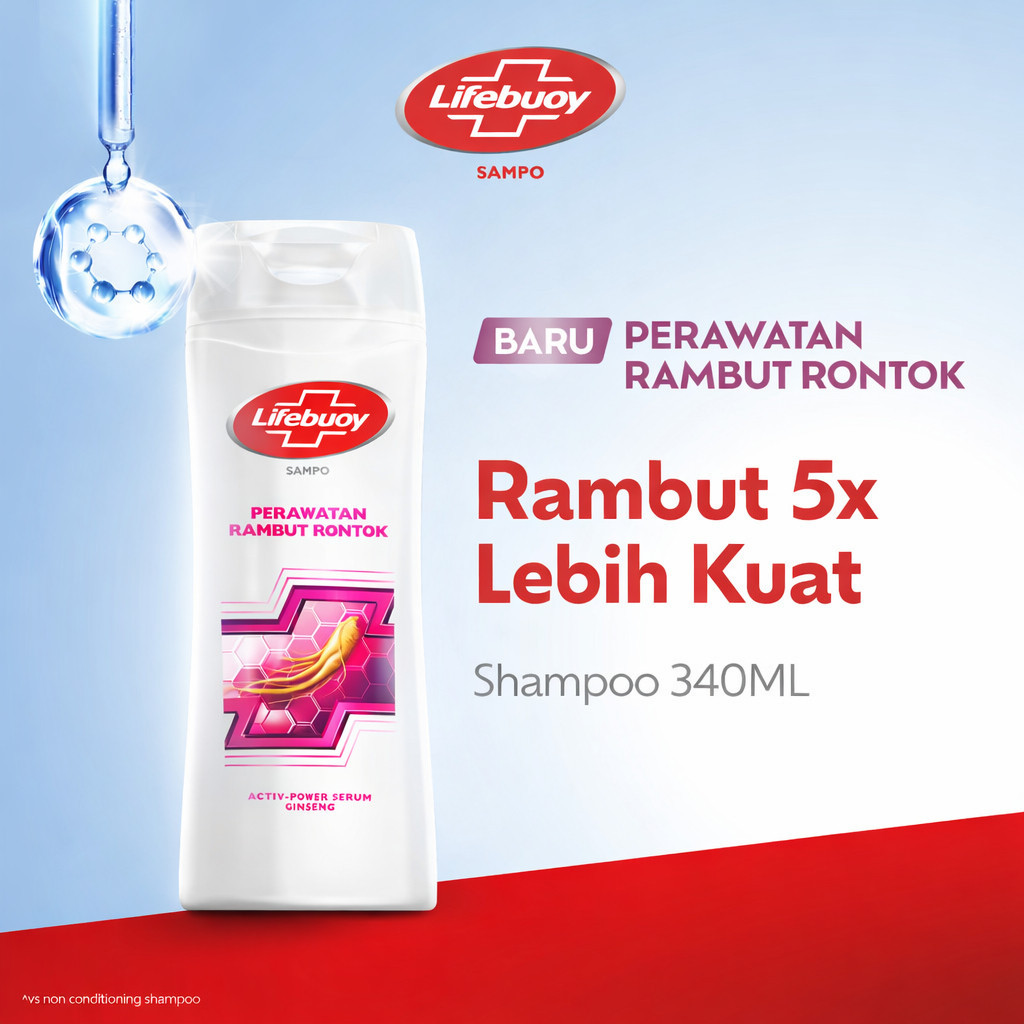 Lifebuoy Shampoo Perawatan Rambut Rontok 340ml - Rambut Anti Rontok
